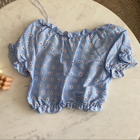 Zara - Blue Floral Crop Top - Picture 5 of 9